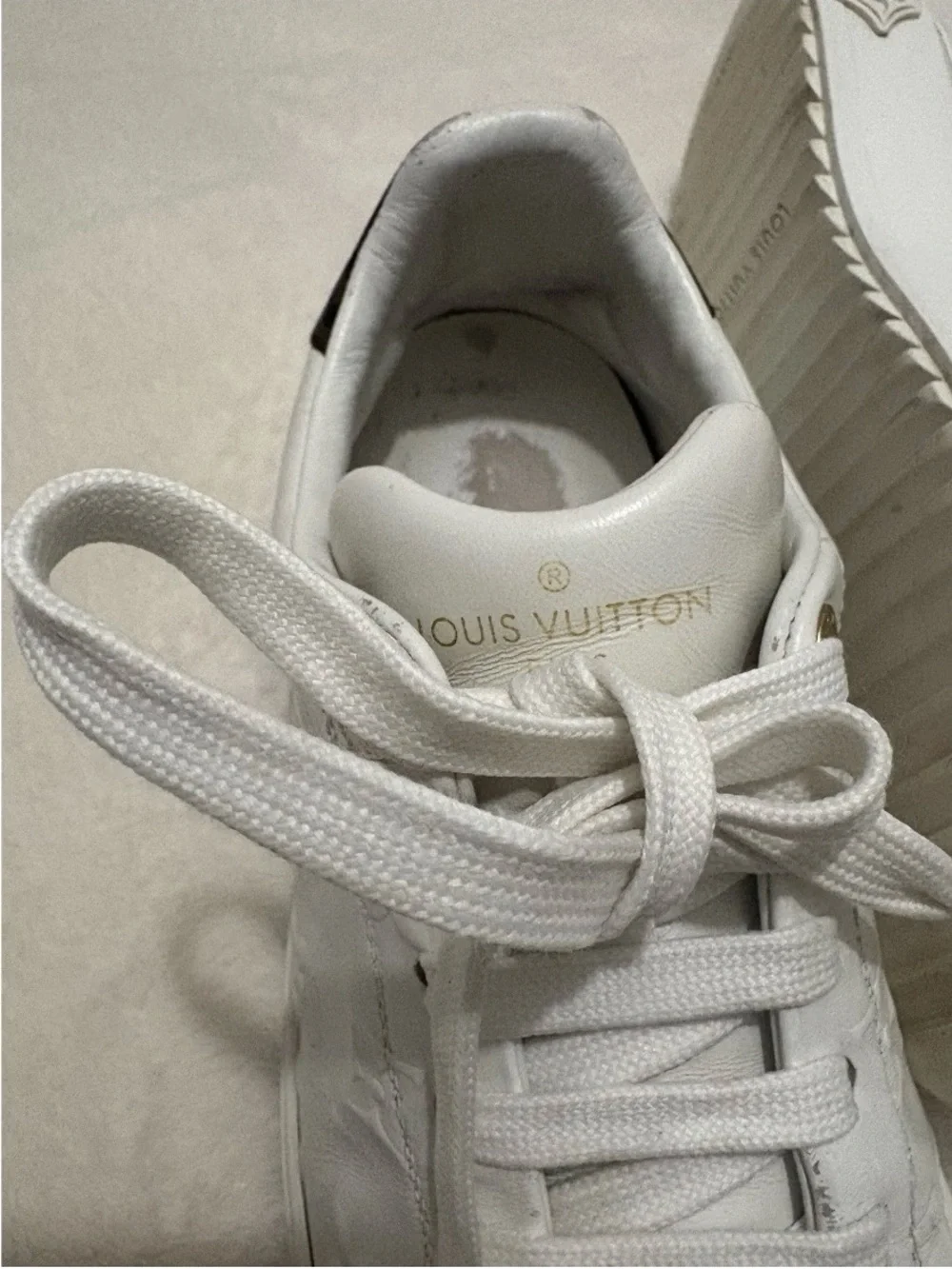 Louis Vuitton Time Out Sneakers with Brown Heel Tab